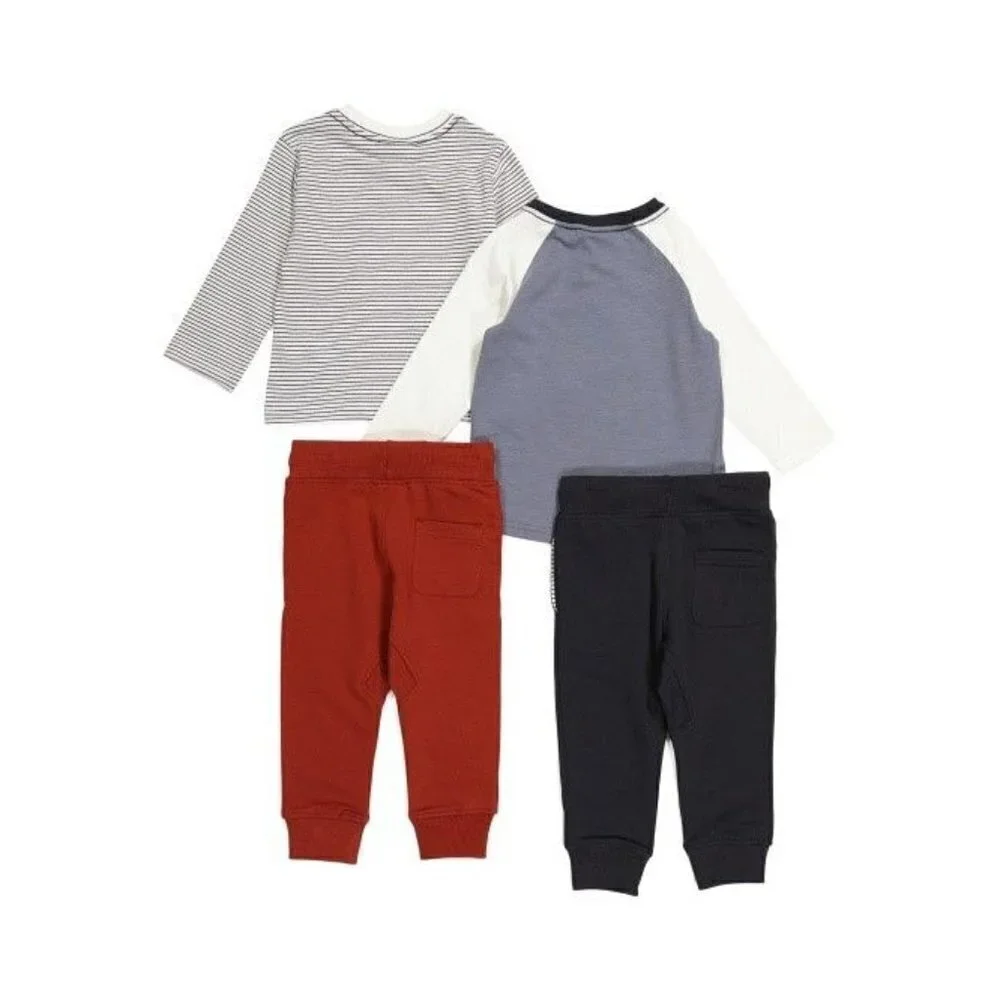 TOMMY BAHAMA Infant Boys 4pc Mix & Match Squirrel Jogger Set Navy/Red Size 24M
